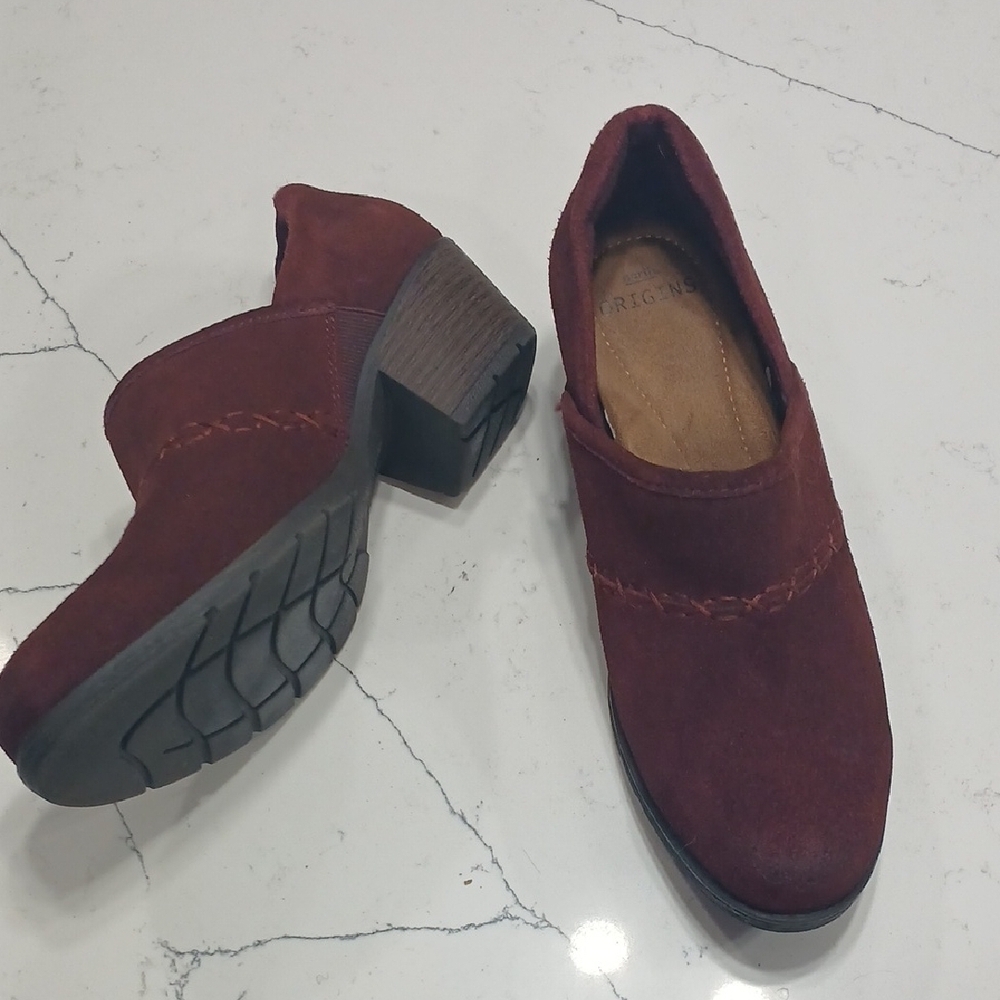 Women's Burgundy Loafers, By Earth Origins, Sz 9.5, Gentle Used , Leather Upper - Picture 1 of 7